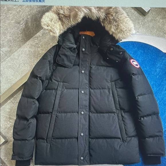 Canada Goose Black Puffer Jacket with Fur Trim - Picture 1 of 5